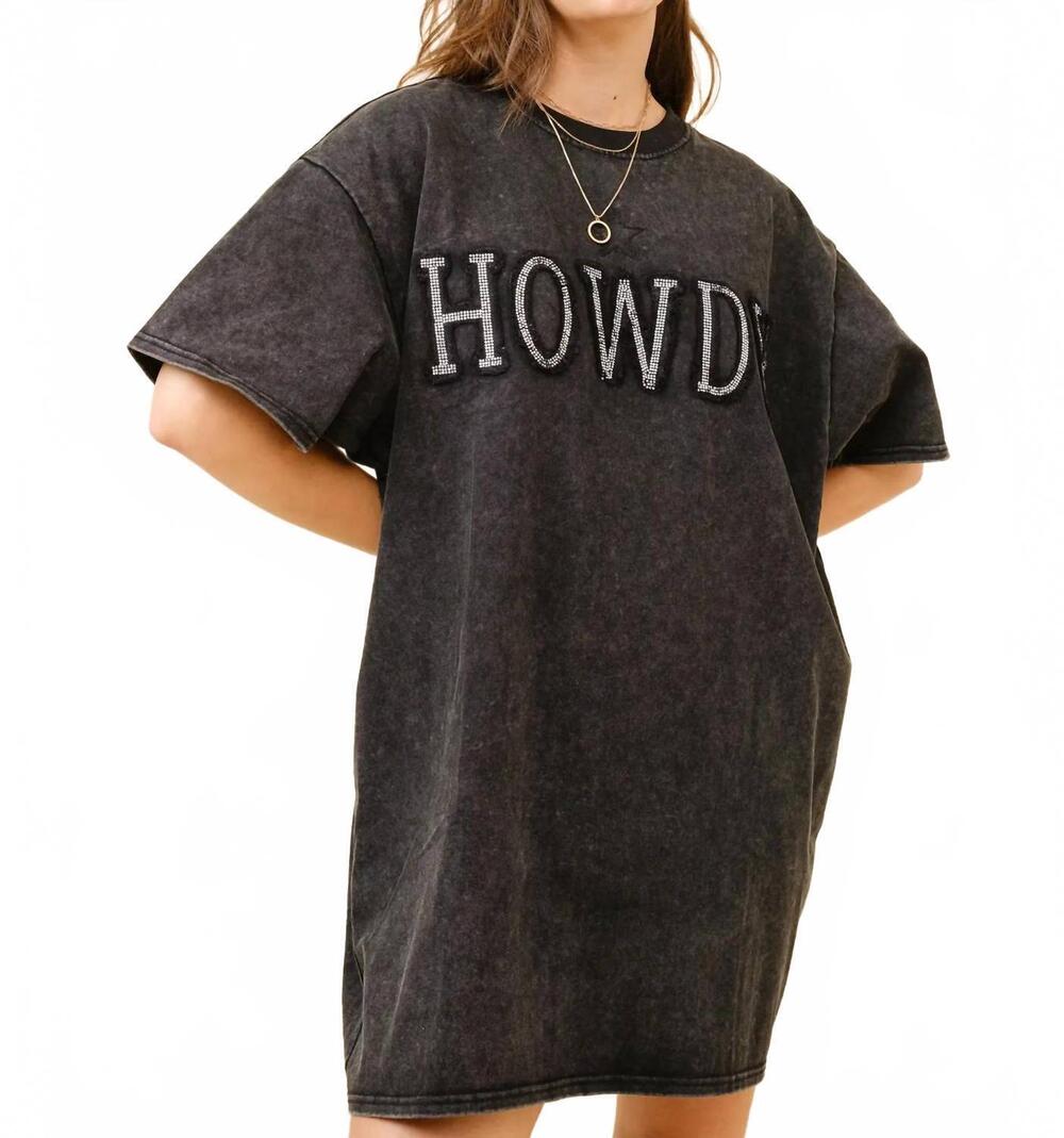NEW BLUE B howdy shirt dress with rhinestone detail in black